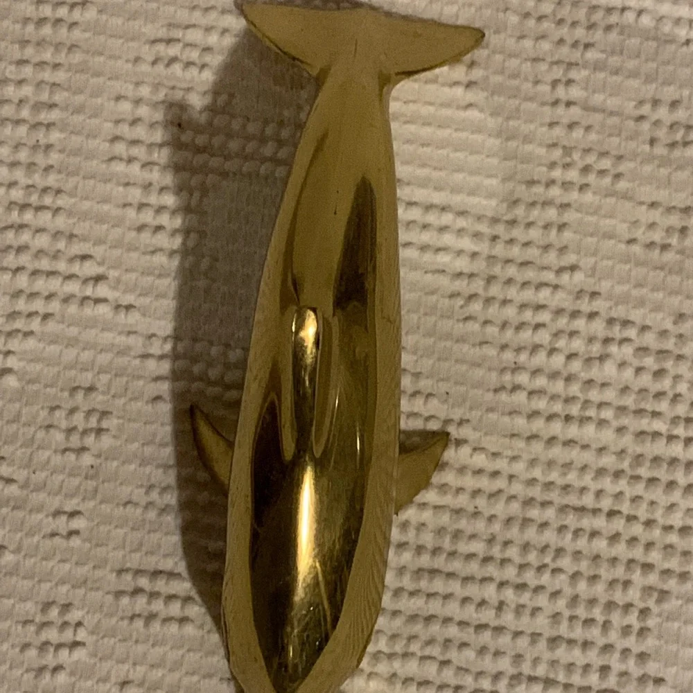 Mid-Century Modern Brass Dolphin Figurine - Picture 7 of 7